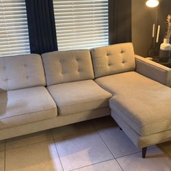 West Elm Gray Mid Century Reversible Sectional
