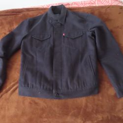 Levi’s navy blue canvas jacket Medium wool cotton trucker