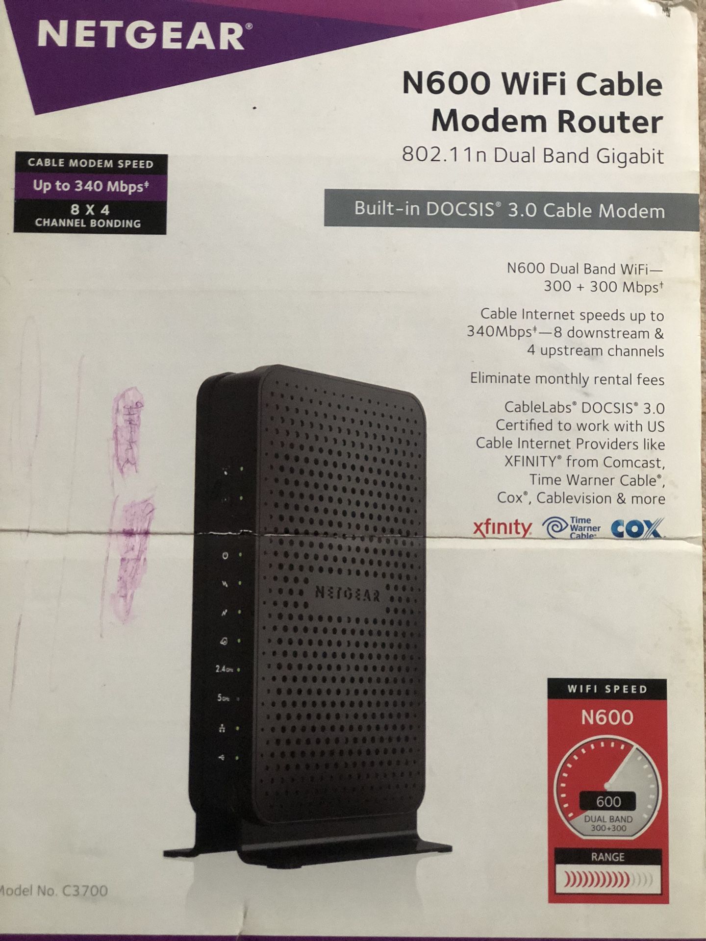 N600 WiFi Cable Modem Router