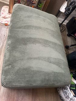 Green Corduroy Ottoman / Cushion Seat