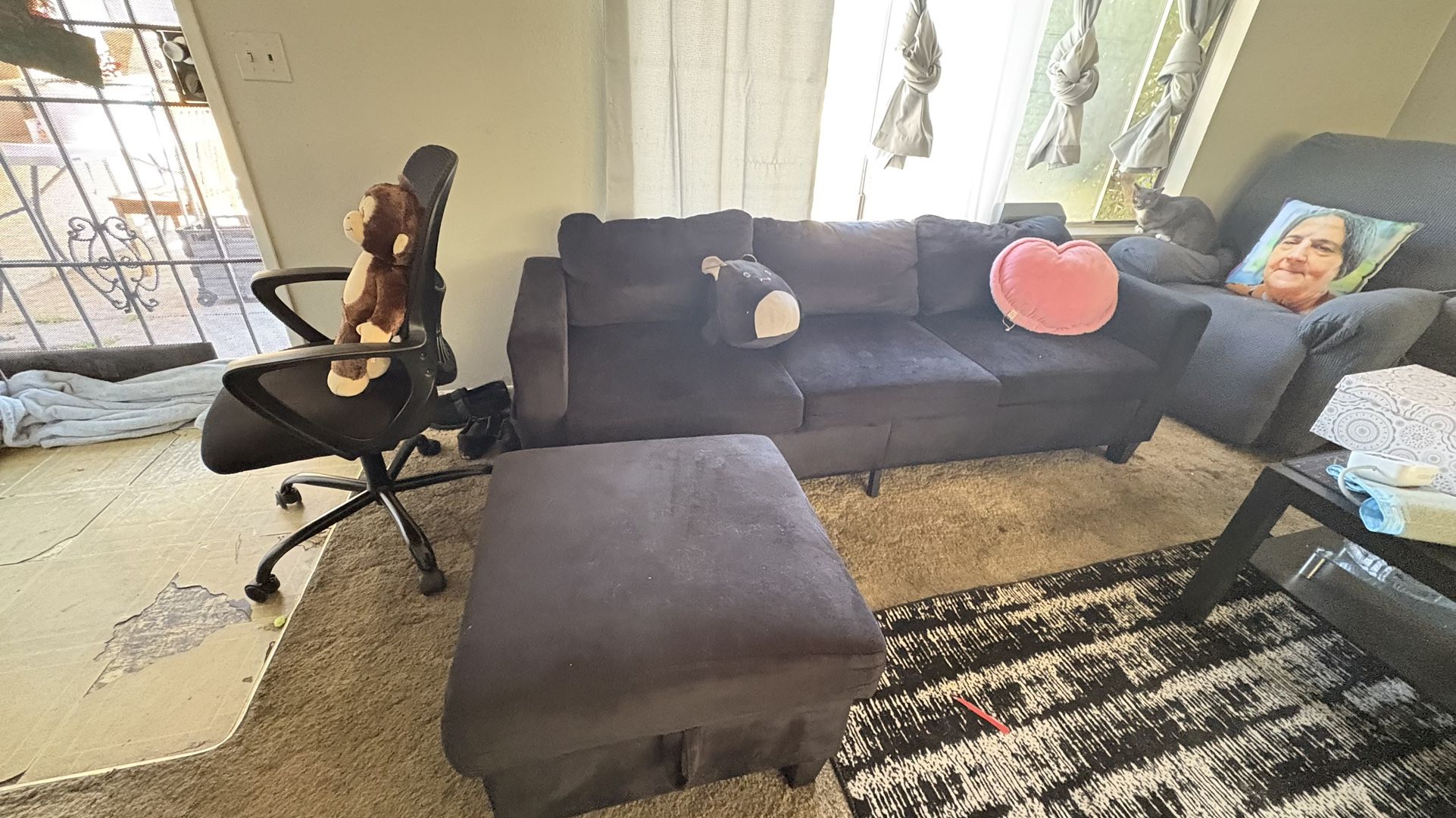 Couch with Ottoman