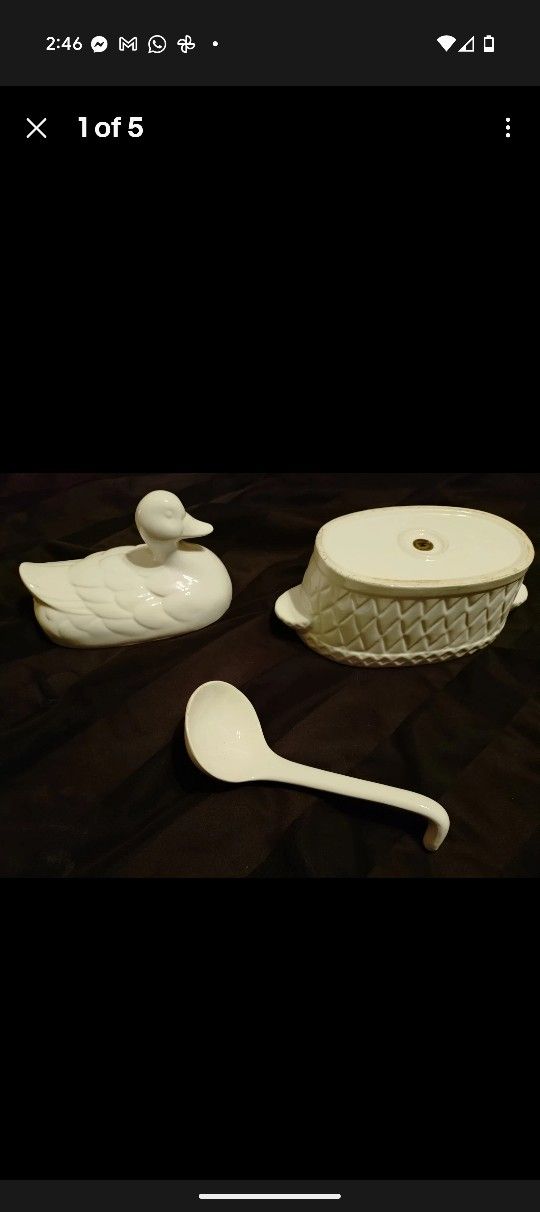 Vintage Duck Tareen Gravy/Soup Set