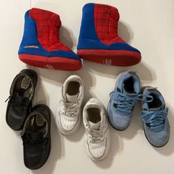 Size 11C  4 pairs used Nike Jordan Spider-Man Hey Dude