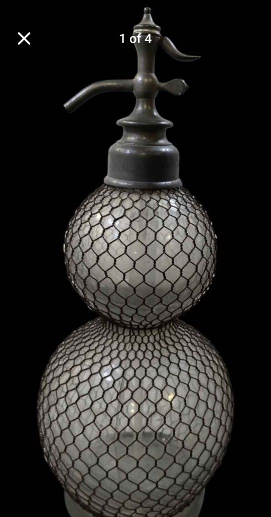 Rare Vintage French LYNCH & CO Traditional Wired Soda Syphon Bottle