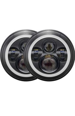 Galvor 7"' LED Halo Headlights DRL for Jeep Wrangler/ Hummer