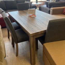 Brand new table and four chairs 599 bench $99