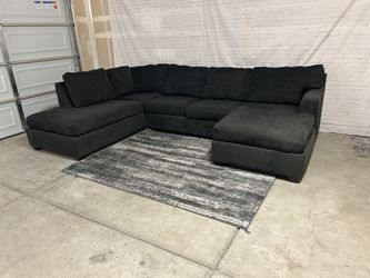 Large 3pc U-Shaped Gray Sectional – Delivery Available