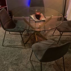 Glass Dining Room Set Table And 4 Chairs - MUST GO ASAP BEST OFFER 