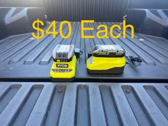 RYOBI ONE+ 18V 2.0 Ah Lithium HIGH PERFORMANCE Battery & Charger Starter Kit **$40 Each**