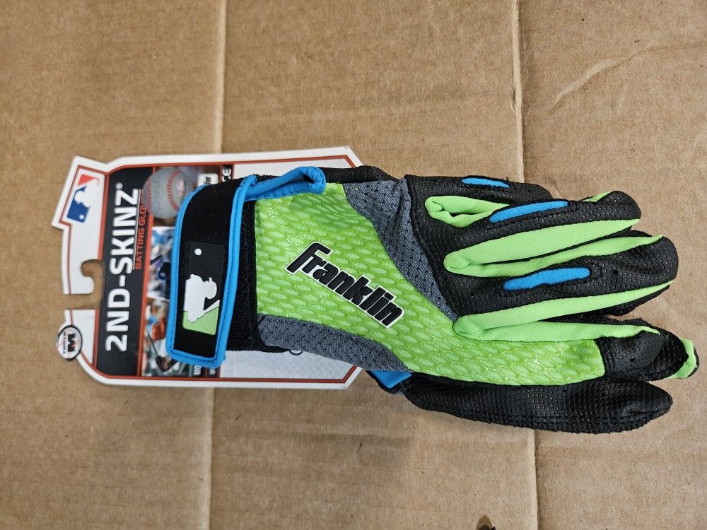 Franklin MLB 2nd Skinz  Youth Baseball Batting Gloves Size Medium