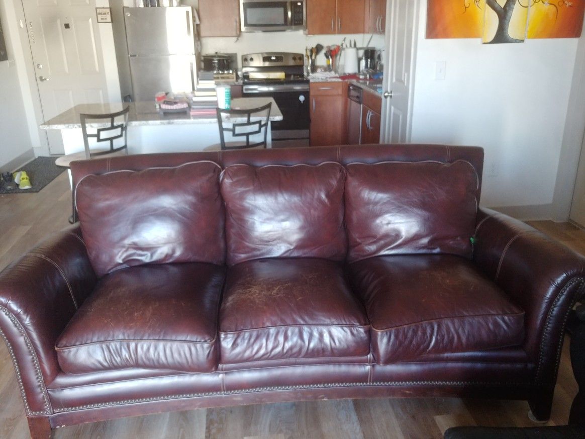FREE Leather Couch and Oversized Chair