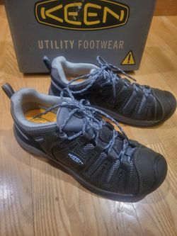 KEEN Utility Womens Flint 2 Low Soft Toe Non Slip Work Shoe 11M Grey/Paloma