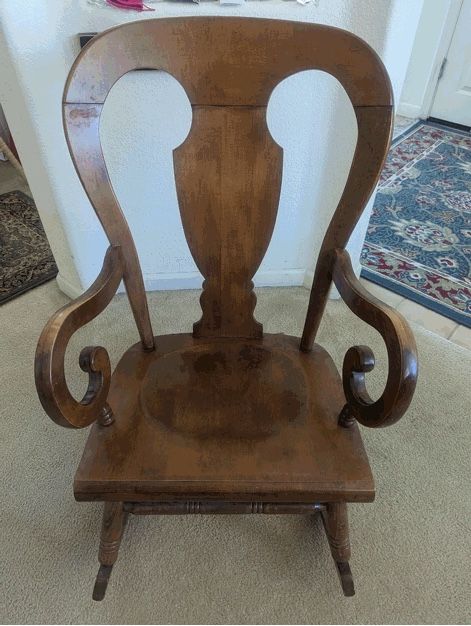 Vintage Tell City "Balloon" Back Maple Rocking Chair