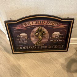 Bar Sign Wood Football Wall hanging 24x16