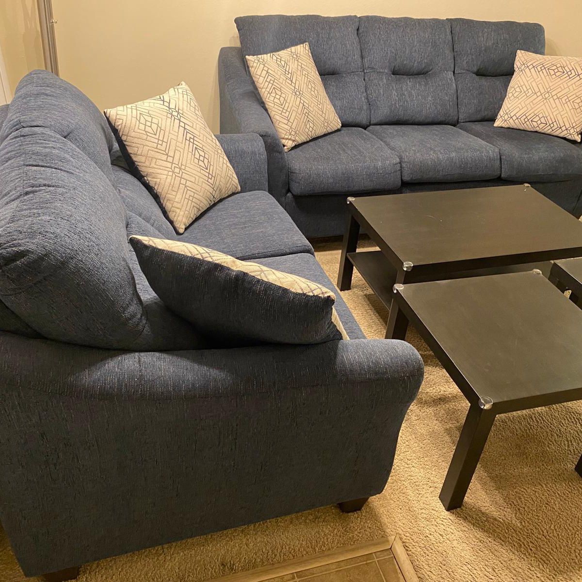 Sofa, Loveseat, Coffee table with Side Tables