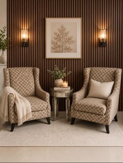Wingback / accent chairs with center table