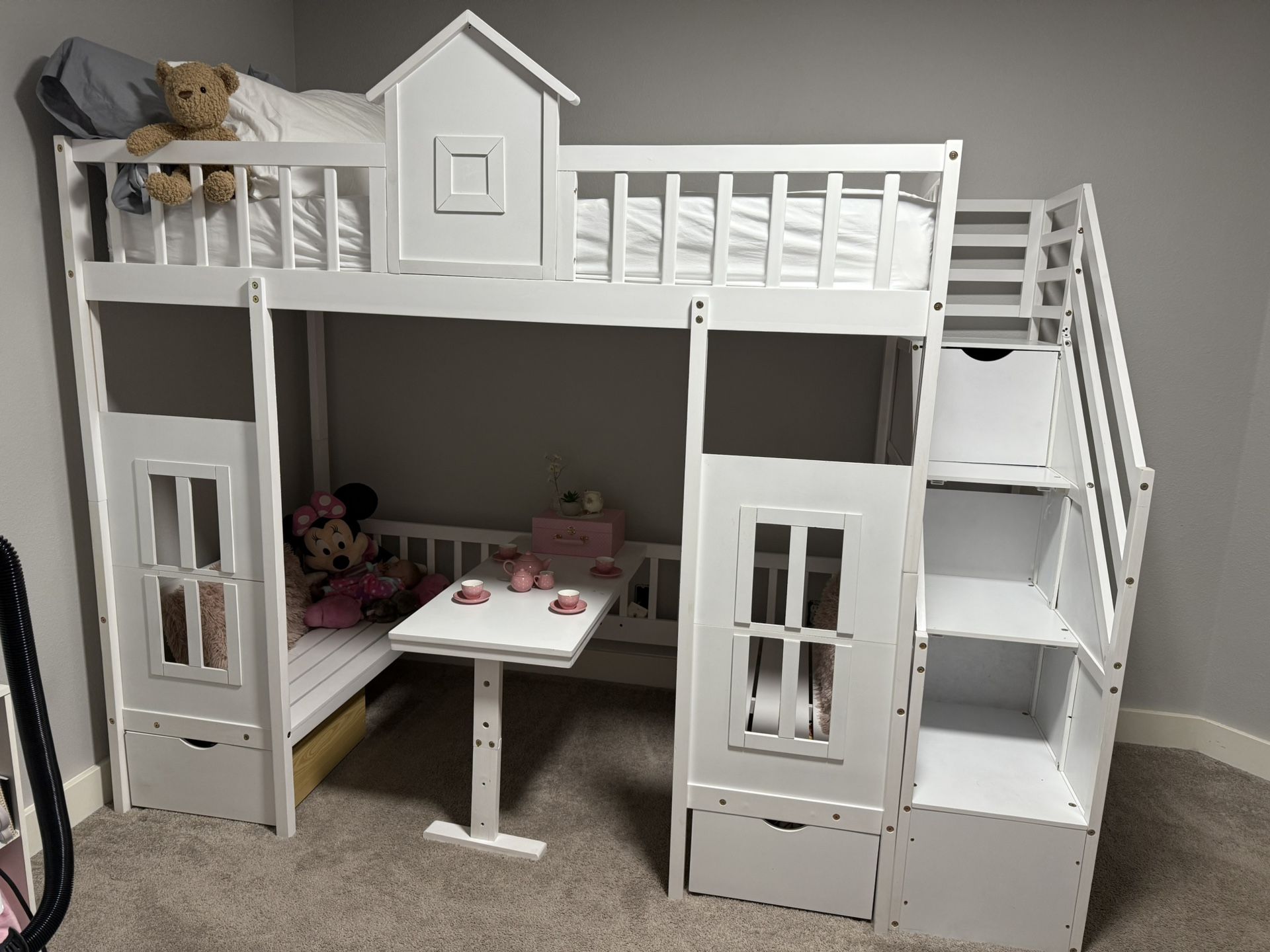 Wooden Castle Bunk Bed -Twin over Twin