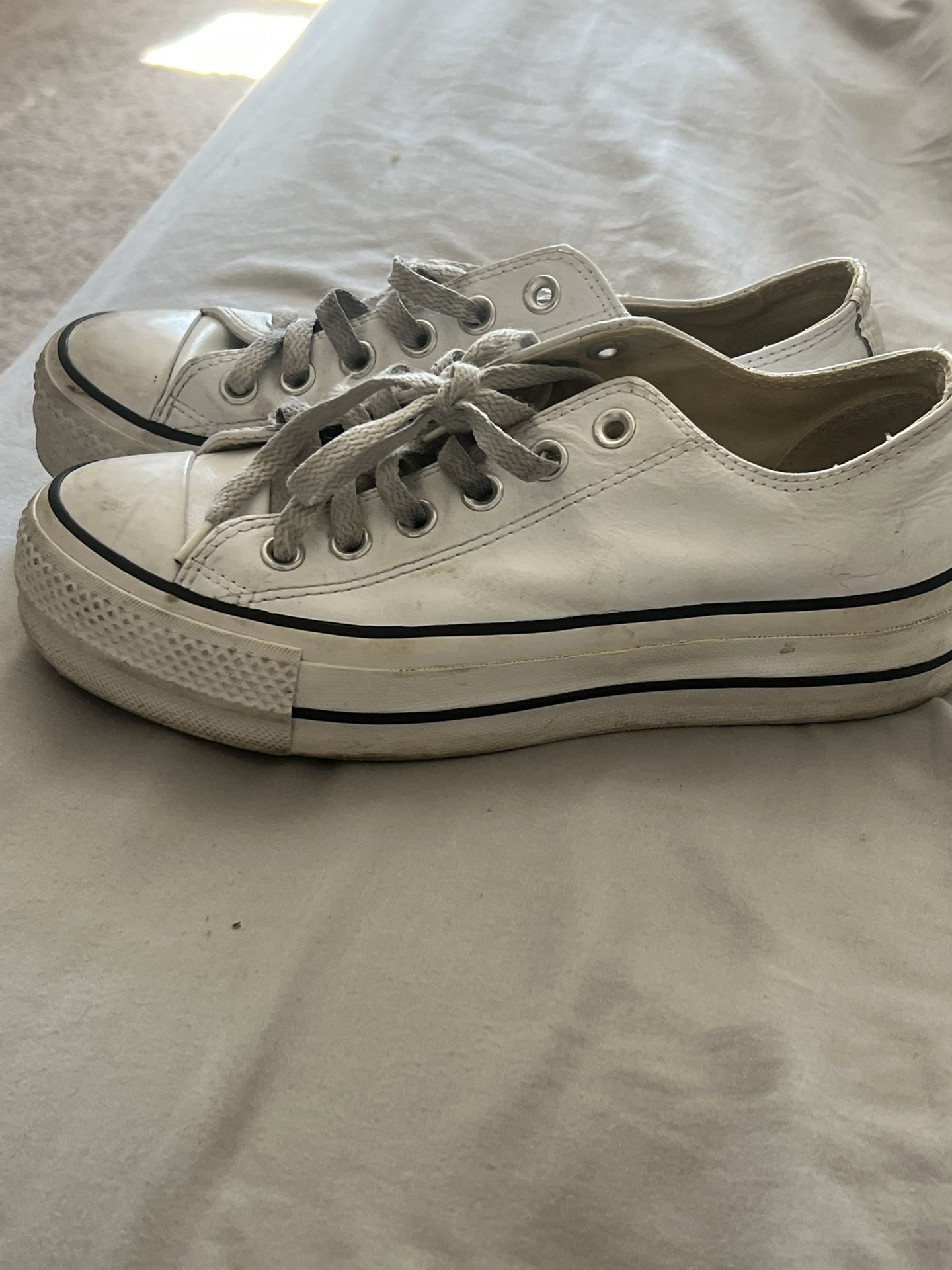 Leather Converse Platforms