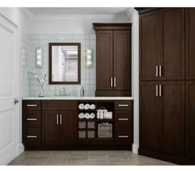 Hampton Bay Shaker Kitchen Cabinets Assembled Corners & Walls in Java