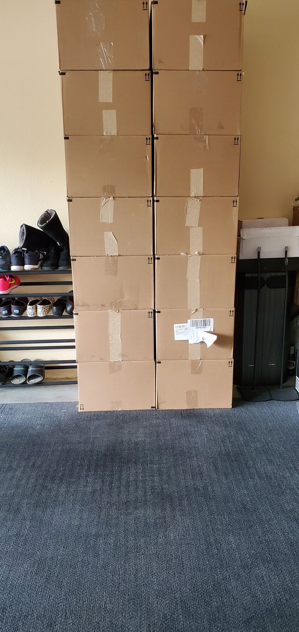 14 boxes of amazon merchandise