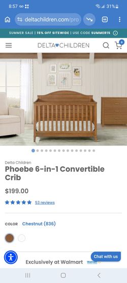 Delta Children Phoebe 6-in-1 Convertible Crib $140