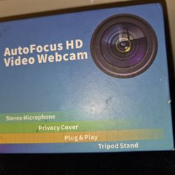 Brand New Auto Focus HD Video Webcam With Tripod Stand ,Privacy Cover