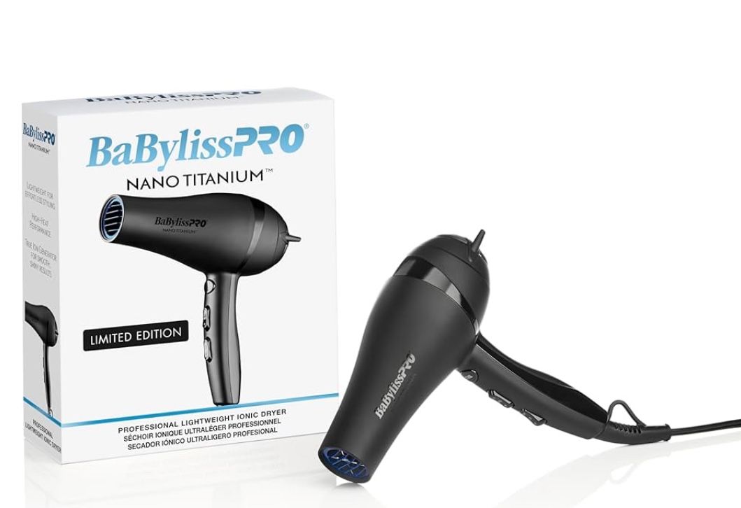BaBylissPRO Hair Dryer, Nano Titanium 2000 Watt Blow Dryer