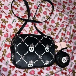 New Black Juicy Couture Crossbody Bag Purse Skull Haunted Couture MSRP $79