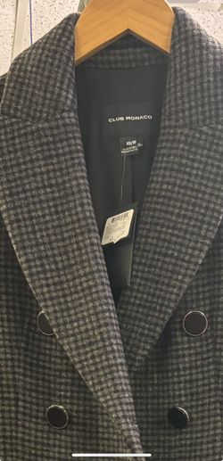 Club Monaco Jemma Coat Charcoal Mix Charcoal Brand Club Monaco Sizes XS S M L Style JEMMA COAT Color CHARCOAL Material 52 WOOL 48 POLYEST