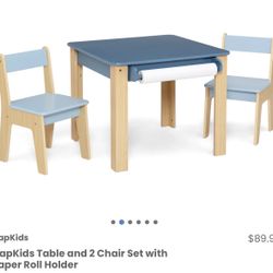 New Baby Gap Kids Table And Chair Set With Paper Roll Holder 