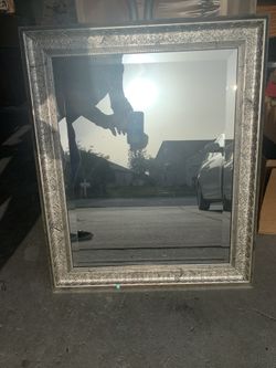 Wall mirror antique silver frame larger 20in across 25 in down