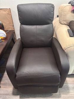 Brown Pleather Recliner Chair