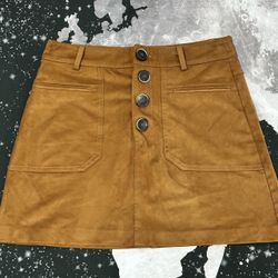 Zara Trf Collection Faux Suede Skirt