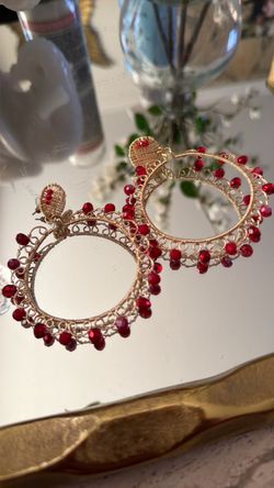 Red/ gold earrings