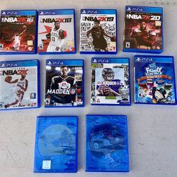 Bundle of PS4 Games: Maden NFL 18,19,21; NBA2K 16, 17, 18, 19, 20,21 (10 DVD's) Make Offer 