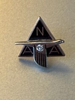 10k yellow Gold NAA North American Aviation lapel pin with diamond