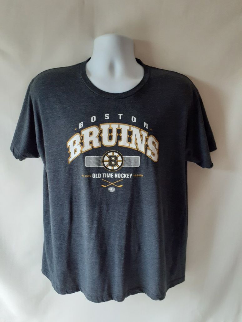 Boston Bruins old time hockey men's black short sleeve t-shirt size L