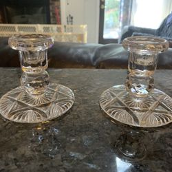 Vintage Glass Candle Holders 