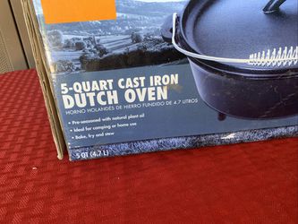 Ozark Trail 5-Quart Cast Iron Dutch Oven with Handle - Walmart.com