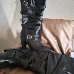 Shi Brand Black Boots Size 10 . Calf Length . Never Worn. $30 Obo 