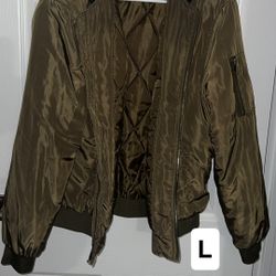 Large Army Green Bomber Jacket 