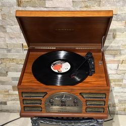 Crosley CR42D-PA Lancaster ALL-IN-ONE Turntable, CD, AM/FM, Cassette Stereo System.
