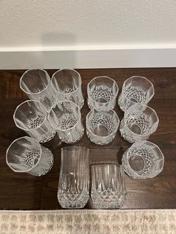 Vintage Cristal d'Arques Longchamp Crystal Barware Set - 12 Pieces