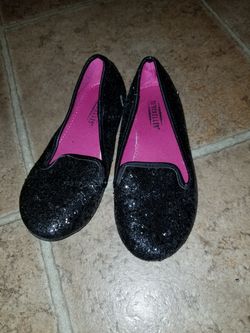 Black sparkly flats