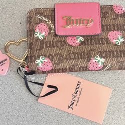 Juicy Couture Chestnut Chino Pink Lemonade Berry Sweet card case wallet