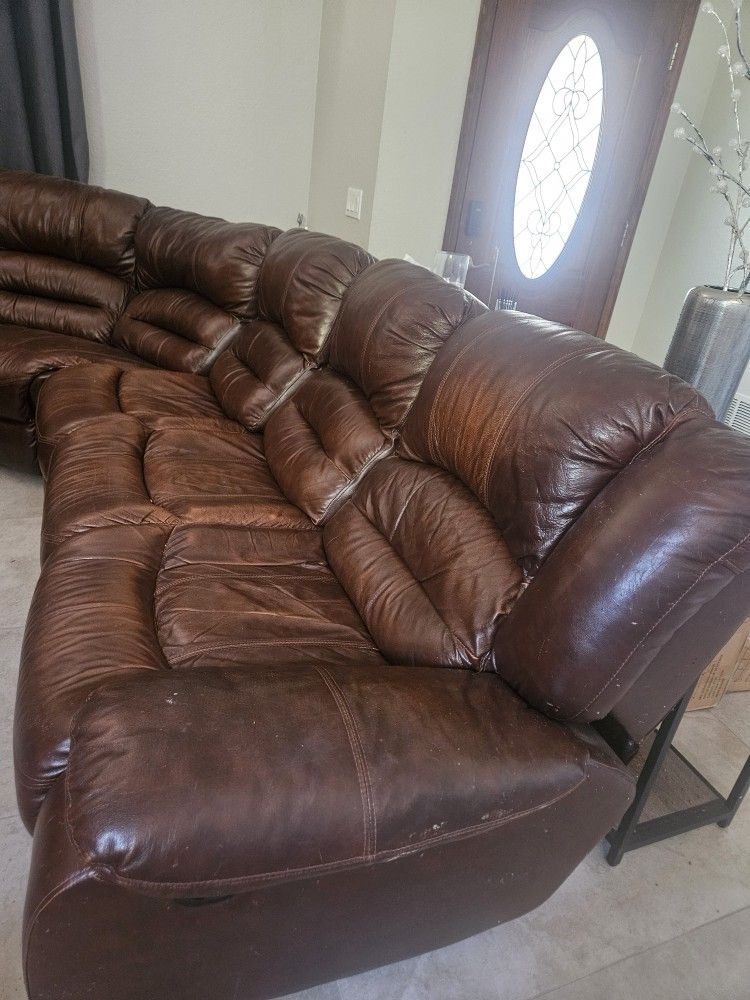 Leather Reclining Couch!