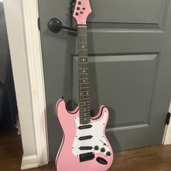 Pink Stratocaster Style Guitar 