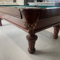 Traditional Walnut Pool Table 8’ (All Accessories & Pro Setup Included) 