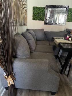 Gray Fabric Sectional Sofa with Chaise