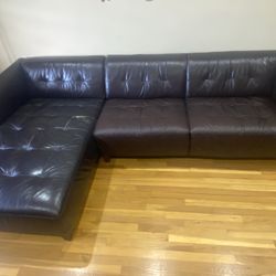 Leather Sectional L-Shaped Couch/Sofa